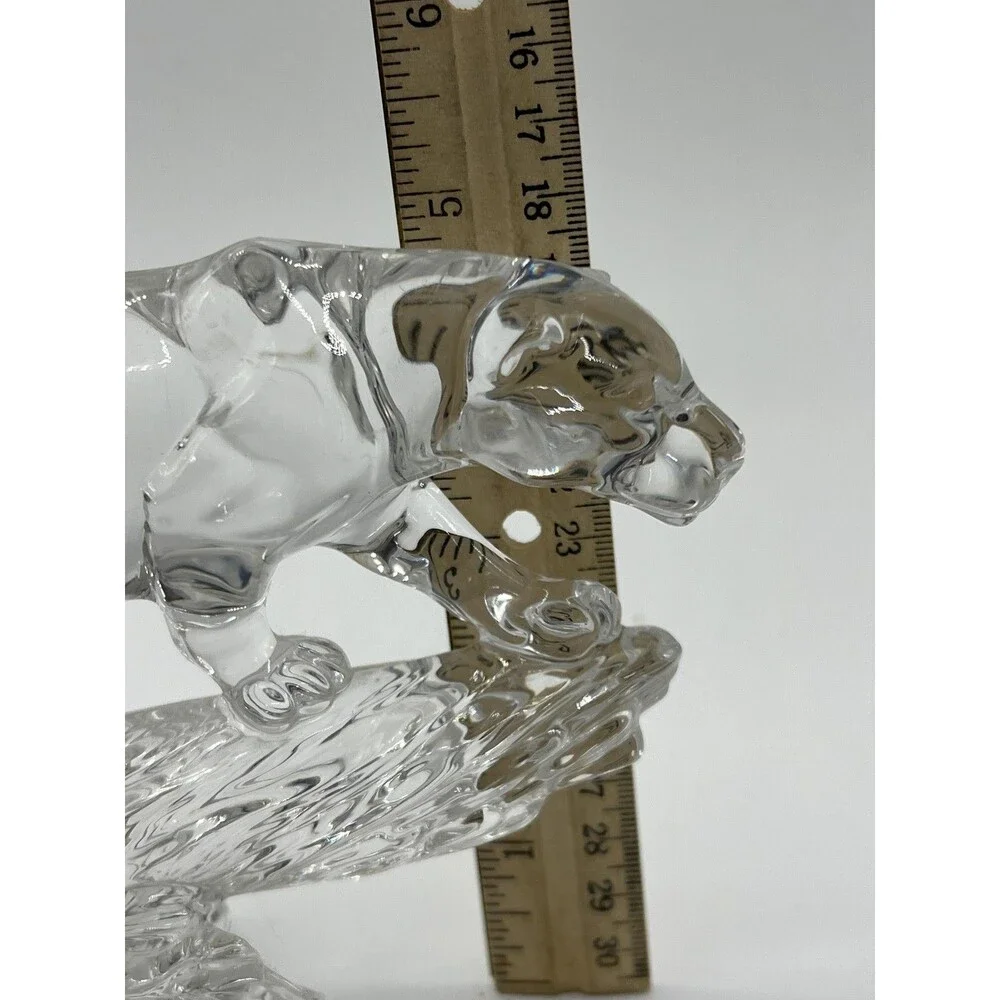 Wonders Of The Wild Crystal Panther Figurine 24% Lead Clear Germany Cat Decor - Picture 8 of 9